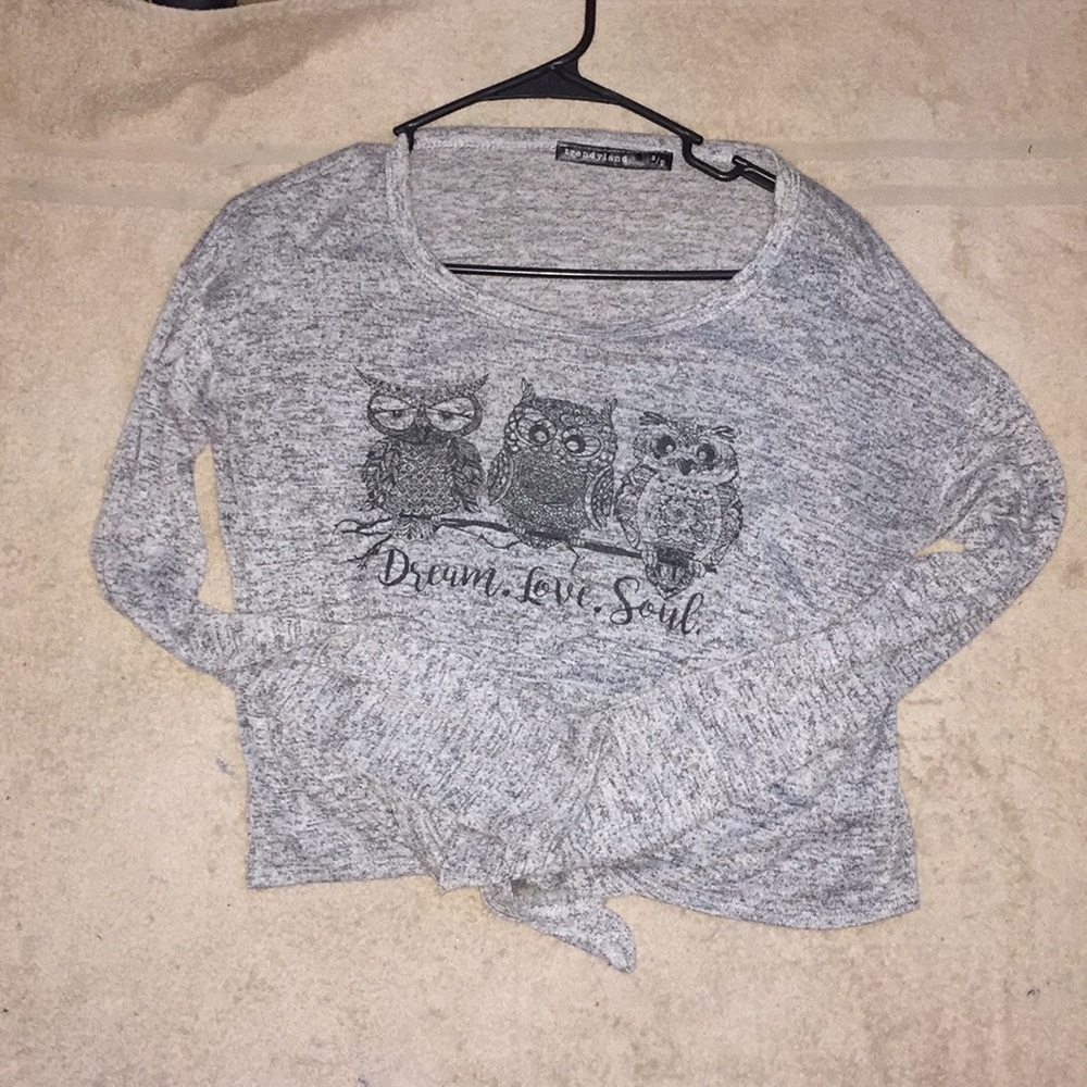Trendyland gray owl long sleeve